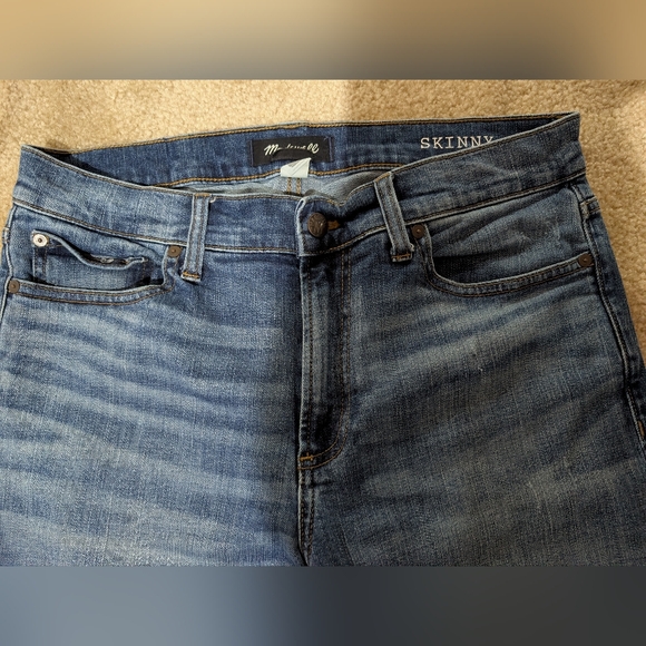 Madewell Skinny Distressed Jeans Light to Medium Blue Wash Sz 31 US - Picture 4 of 12